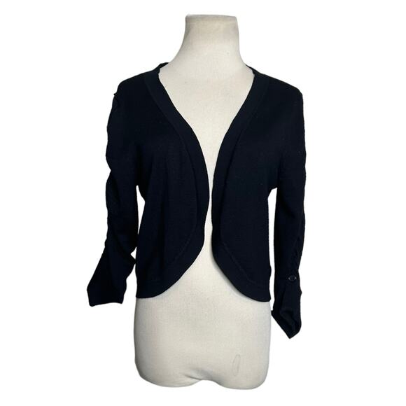 Pinque black cropped 3/4 sleeves open front cardigan size XL - Picture 1 of 9
